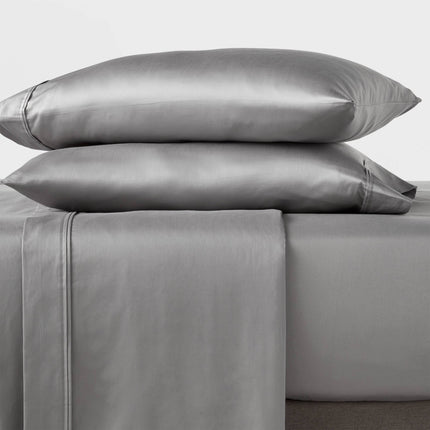 Threshold 400 Thread Count Sateen Fitted Sheet California King Classic Gray