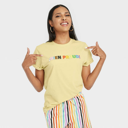 Pride Adult Bien Proud Short Sleeve T-Shirt - Light Mint Green M