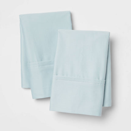 King Solid Performance 400 Thread Count Pillowcase Set Light Blue - Threshold: Cotton Sateen, OEKO-TEX Certified, Set of 2 (Please be advised that sets may be missing pieces or otherwise incomplete.)