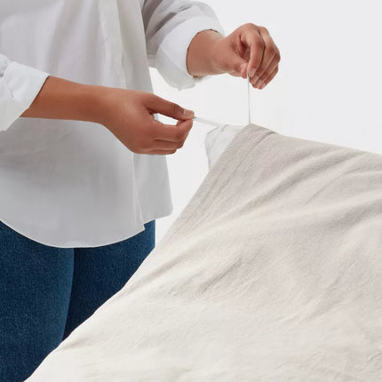 King Cotton Linen Chambray Duvet Cover & Sham Set Khaki - Threshold: Woven Bedding Sets, OEKO-TEX Certified (Please be advised that sets may be missing pieces or otherwise incomplete.)