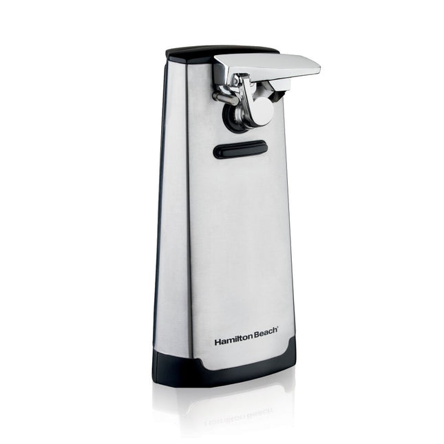 Hamilton Beach Extra-Tall Electric Automatic Can Opener with Easy-Clean Detachable Cutting Lever, Cord Storage, Knife Sharpener, Brushed Stainless Steel (76700) Brushed Stainless Steel
