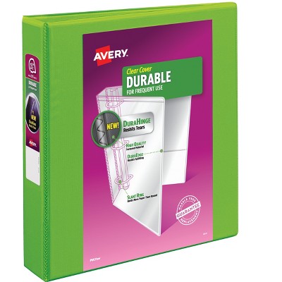 Avery Durable View 3-Ring Binder, 1.5 Inch Slant Rings, Chartreuse