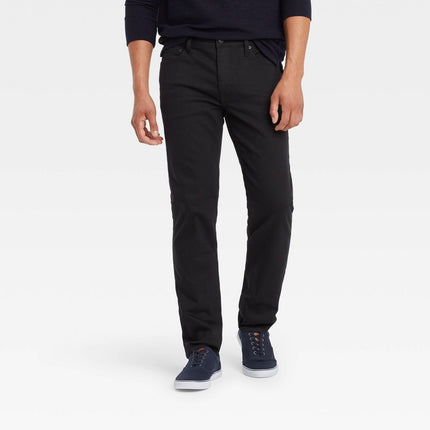 Men's Slim Fit Jeans - Goodfellow & Co™ Black 32x30: Heavyweight Cotton Blend, Mid Rise, Stretch Denim, Fly Button Closure
