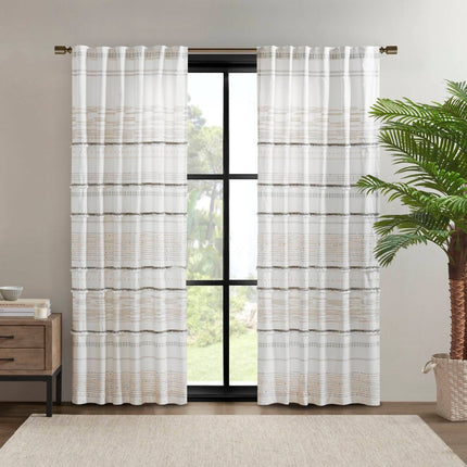 1pc 50"x84" Light Filtering Nea Printed Curtain Panel Natural - Ink+Ivy (Please be advised that sets may be missing pieces or otherwise incomplete.)