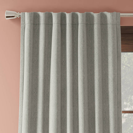 50"x84" Blackout Corded Ribbed Curtain Panel Gray - Threshold: Woven Polyester, Stripe Pattern, OEKO-TEX Certified