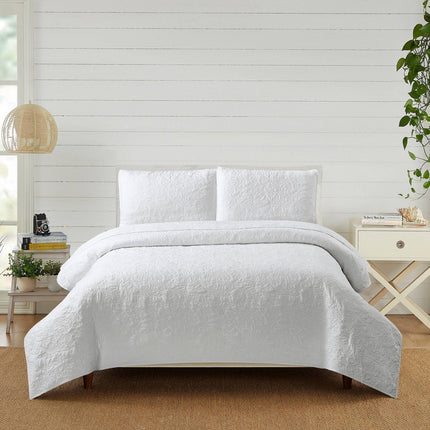 Modern Heirloom 3pc King Stitched Quilt Set White (Please be advised that sets may be missing pieces or otherwise incomplete.)