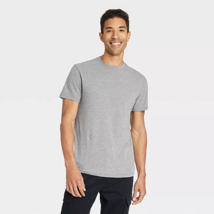 Men's Every Wear Short Sleeve T-Shirt - Goodfellow & Co Gray XL: Crew Neck, Midweight
