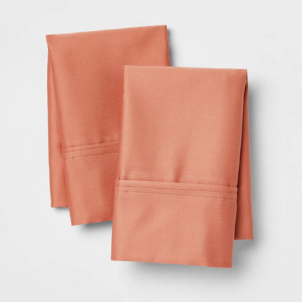 King Solid Performance 400 Thread Count Pillowcase Set Rust - Threshold: Cotton Sateen, Machine Washable, OEKO-TEX Certified (Please be advised that sets may be missing pieces or otherwise incomplete.)