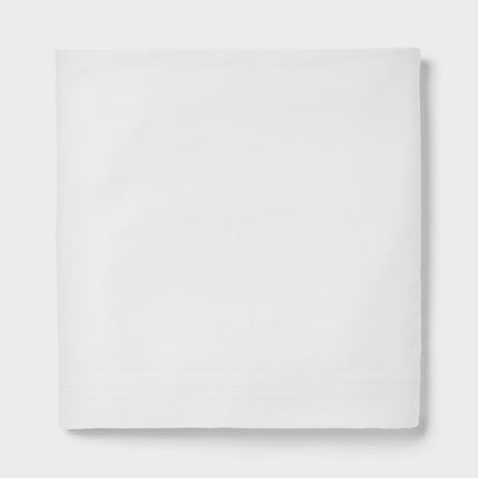 Queen Easy Care Cotton Blend Sateen Flat Sheet White - Room Essentials: 225 Thread Count, Machine Washable