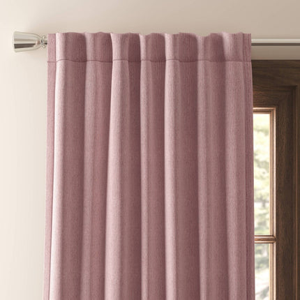 50"x84" Blackout Corded Ribbed Curtain Panel Rose Pink - Threshold: Polyester, Stripe, Indoor, OEKO-TEX Certified