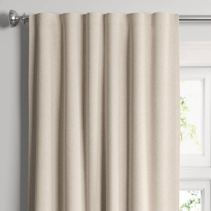 50"x95" Blackout Aruba Window Curtain Panel Beige - Threshold: Recycled Polyester, Traditional Style, Solid Drapes