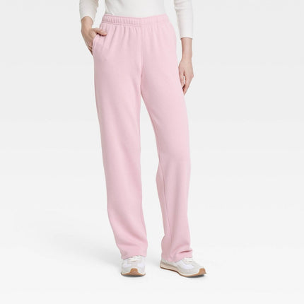 Women's Leisure Studio Mid-Rise Straight Leg Sweatpants - Universal Thread Pink XL: Elastic Waistband