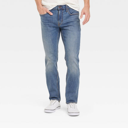 Men's Slim Fit Jeans - Goodfellow & Co™ Medium Wash 32x30: Cotton Spandex, Mid Rise, Denim