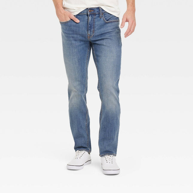 Men's Slim Fit Jeans - Goodfellow & Co™ Medium Wash 32x30: Cotton Spandex, Mid Rise, Denim