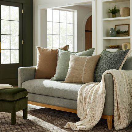 Threshold Oversized Woven Striped Square Throw Pillow Beige