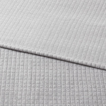 King Jersey Quilt Heather Gray - Threshold: Knitted Coverlet, Check Jacquard Pattern, Machine Washable