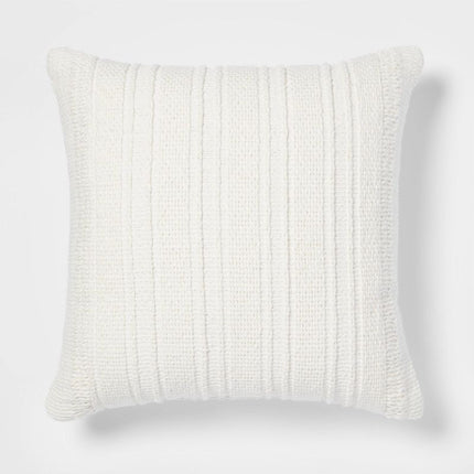 Threshold Oversized Textural Woven Square Throw Pillow Cream