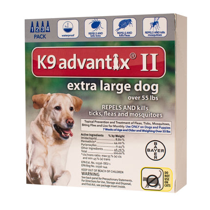 K9 Advantix II XL Dog Vet-Recommended Flea, Tick & Mosquito Treatment & Prevention | Dogs Over 55 lbs. | 4-Mo Supply