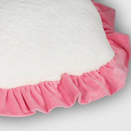 Threshold Oversized Heart Velvet Pillow With Faux Shearling Reverse Pink/Ivory