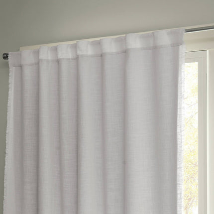 50"x63" Blackout Slub Weave Raw Edge Curtain Panel White - Threshold