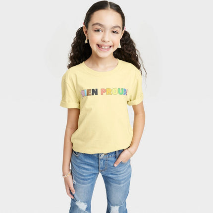 Kids' Bien Proud Short Sleeve T-Shirt - Yellow M