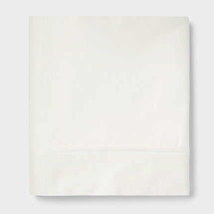 King 400 Thread Count Performance Flat Sheet Sour Cream - Threshold: Cotton Sateen, Machine Washable, OEKO-TEX Certified