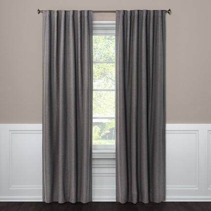50"x95" Blackout Aruba Window Curtain Panel Radiant Gray - Threshold: Traditional Drapes, Recycled Polyester, Indoor Use