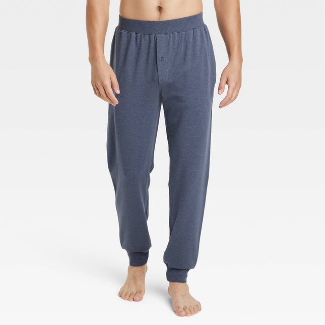 Men's Cotton Modal Knit Jogger Pajama Pants - Goodfellow & Co™ Heathered Navy Blue XL