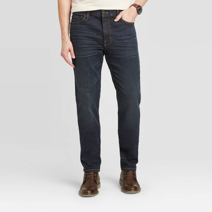 Men's Slim Fit Jeans - Goodfellow & Co™ Indigo 30x32: Mid Rise, Stretch Denim, Fly Button, Zipper Closure, 73% Cotton