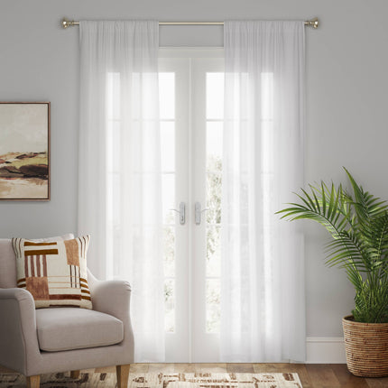 Threshold Farrah Light Filtering Window Curtain Panel 54x95in White