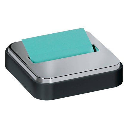 Post-it Note Dispenser with Post-it Pop-up Notes, Black Base with Steel Top, 1 Aqua Splash 3 in. x 3 in. Super Sticky Note Pad, Classroom or Office Supplies