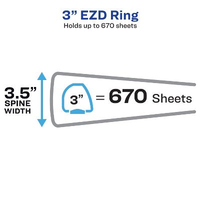 Avery Heavy-Duty Red 3 Inch View Binder with EZD Rings