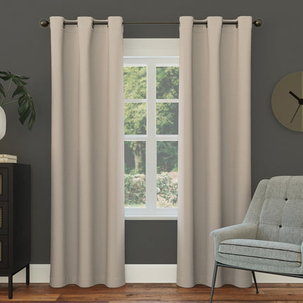 120"x40" Kenneth Energy Saving Blackout Grommet Top Curtain Panel Stone - Sun Zero