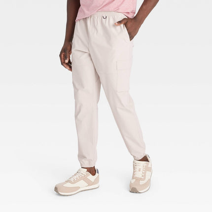 Men's 360 Lifestyle Utility Cargo Jogger Pants - All In Motion Beige M: Moisture Wicking, Quick Dry, UPF 50+