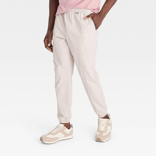 Men's 360 Lifestyle Utility Cargo Jogger Pants - All In Motion Beige M: Moisture Wicking, Quick Dry, UPF 50+