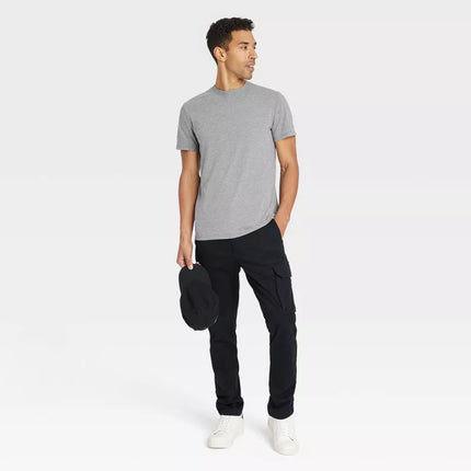 Men's Every Wear Short Sleeve T-Shirt - Goodfellow & Co Gray XL: Crew Neck, Midweight