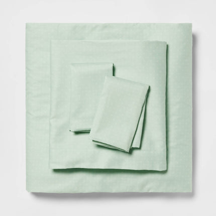 Room Essentials Cotton Blend Sateen Sheet Set Full Mint Dot
