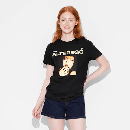 Women's Lisa Alter Ego KPOP Oversized Graphic Short Sleeve T-Shirt (Small)