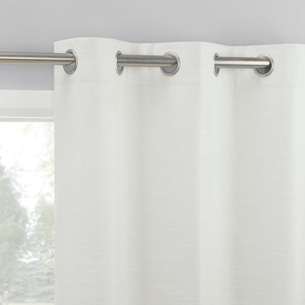 2pc 37"x84" Sun Zero Wylder Texture Thermal Blackout Grommet Curtain Panel Pair Pearl (Please be advised that sets may be missing pieces or otherwise incomplete.)