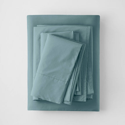 Casaluna Washed Supima Percale Solid Cotton Bed Sheet Set