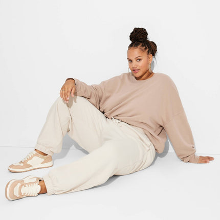 Women's High-Rise Baggy Joggers - Wild Fable Cream XXL