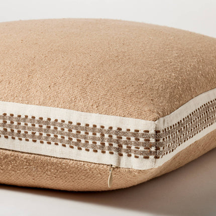 Threshold Oversized Woven Striped Square Throw Pillow Beige