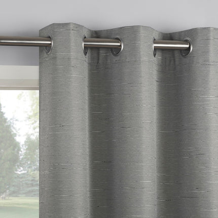 2pc 37"x63" Sun Zero Wylder Texture Thermal Blackout Grommet Curtain Panel Pair Gray (Please be advised that sets may be missing pieces or otherwise incomplete.)