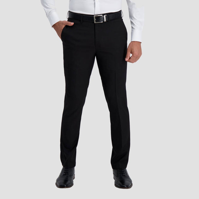 Haggar H26 Men's Stretch Slim Fit Dress Pants - Black 30x32: Lightweight Polyester, Mid Rise, Skinny Leg, Machine Washable