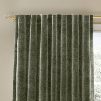 50"x95" Blackout Chenille Curtain Panel Green - Threshold: Solid, Lined, OEKO-TEX Certified, Indoor Use