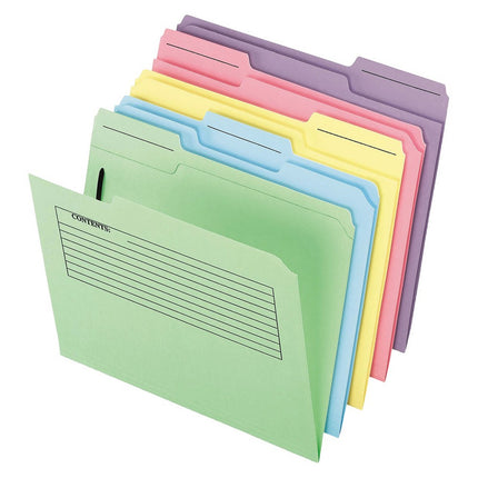 Pendaflex 45270 Printed Notes Folders with Fastener, 1/3 Cut Top Tab, Letter, Assorted (Pack of 30)
