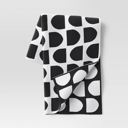 Reversible Knit Geo Throw Blanket Black - Threshold: Jacquard Design, Cozy Midweight Fabric, 50x60", Multicolored