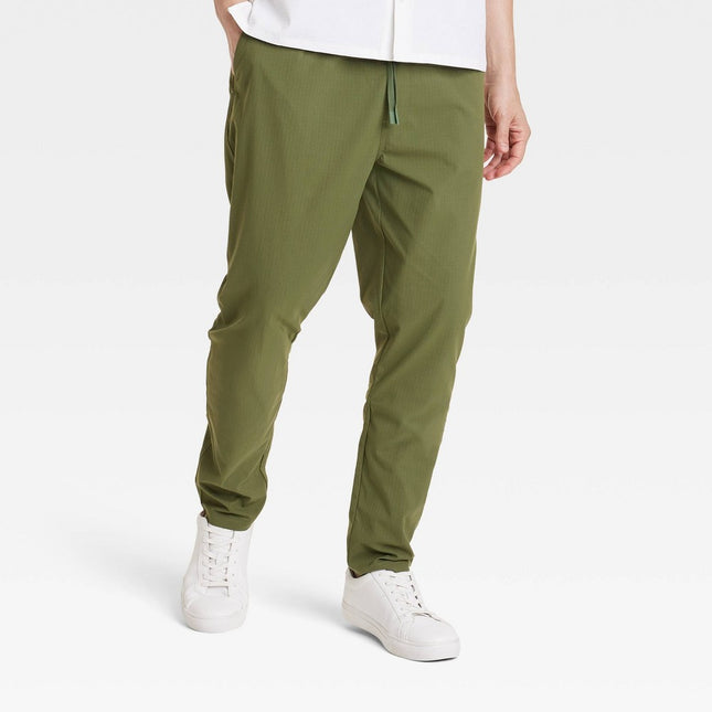 Men's Ripstop Pants - All In Motion™ Gracious Green M: Fit, Moisture Wicking, Quick Dry, UPF 50+, Zippered Pocket