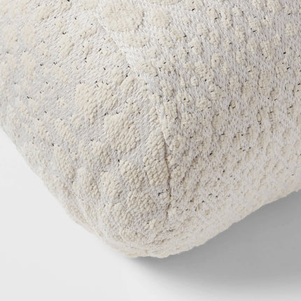 Threshold Luxe Jacquard Leopard Round Decorative Pillow Ivory 8x22in