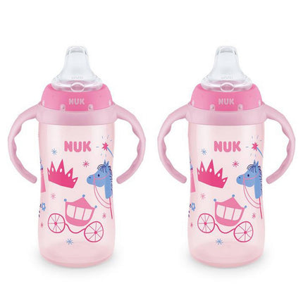 NUK Learner Cup, 10 oz, 8+ Months, 2 Count – BPA Free, Spill Proof Sippy Cup Pink